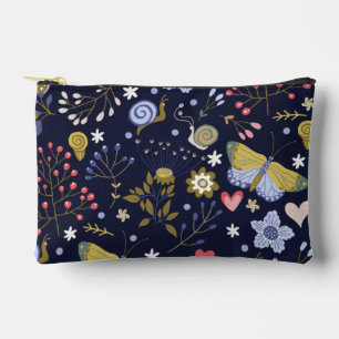 Pochette À Accessoires Fleurs positives et papillon coloré croissent