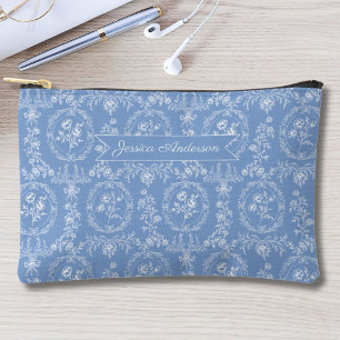 Pochette À Accessoires Fleurs Rococo Vintage Nom Personnalisé Floral