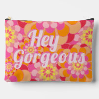 Fleurs Roses Oranges Hippy Retro Hey Gorgeous
