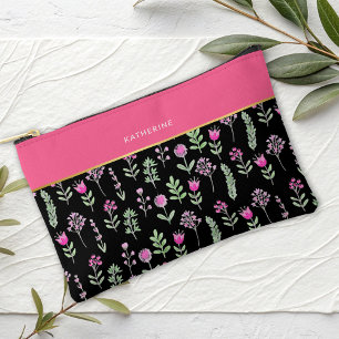 Pochette À Accessoires Fleurs sauvages boho rose tendance girly
