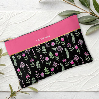 Pochette À Accessoires Fleurs sauvages boho rose tendance girly