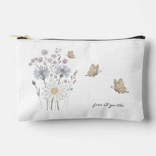 Pochette À Accessoires Fleurs sauvages et papillon