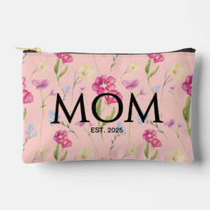 Pochette À Accessoires Fleurs sauvages rose pâle Maman établie 