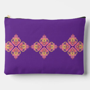 Pochette À Accessoires Fleurs sur violet grand