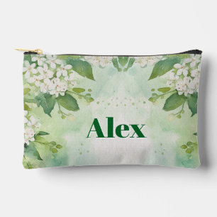 Pochette À Accessoires Fleurs verdoyantes aquarelle moderne & personnalis