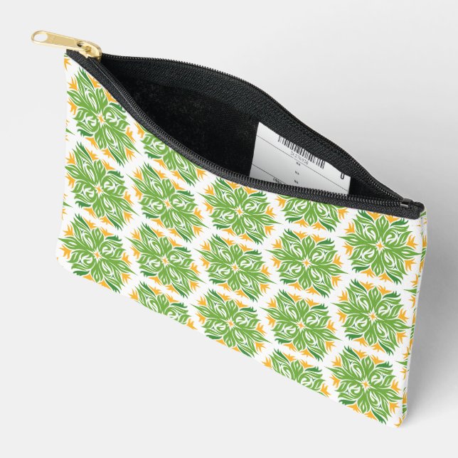 Pochette À Accessoires Fleurs Vertes, Motif De Fleurs, Modèle Floral (Ouvrir)
