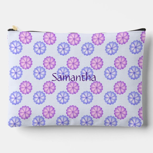 Pochette À Accessoires Fleurs Violettes Et Bleues (Recto)