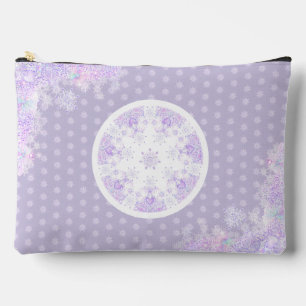 Pochette À Accessoires flocon de neige violet clair et coeur étincelant