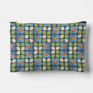 Pochette À Accessoires Flora Blush - Pouch floral bleu et vert