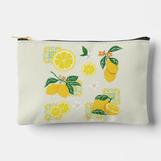 Pochette À Accessoires Floral de citron (Recto)