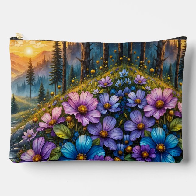 Pochette À Accessoires Floral Mountain Valley Sunrise Landscape (Recto)