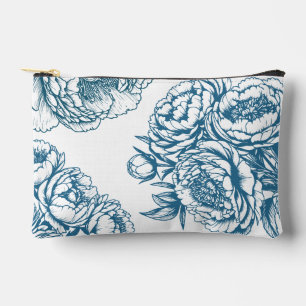 Pochette À Accessoires Floral Peony Blue