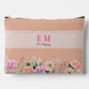 Pochette À Accessoires Floral rose ondulé monogramme