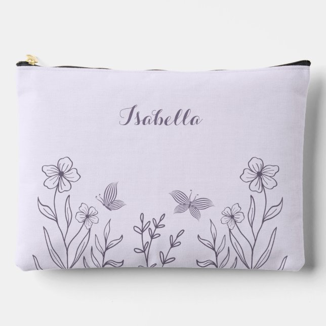 Pochette À Accessoires Floral violet simple (Recto)