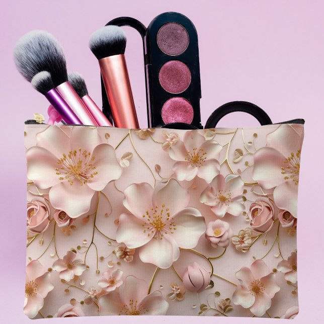 Pochette À Accessoires Flore Pink Douce (Créateur téléchargé)