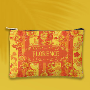 Pochette À Accessoires Florence Floral jaune et orange