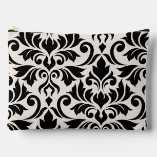 Pochette À Accessoires Flourissant Damask Art I Black on Cream