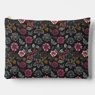 Pochette À Accessoires Flower Noire