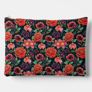 Pochette À Accessoires Flower Noire