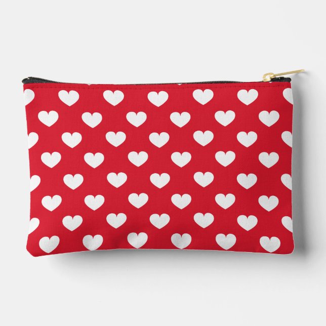 Pochette À Accessoires Fond de la Saint-Valentin à motif avec des coeurs  (Verso)