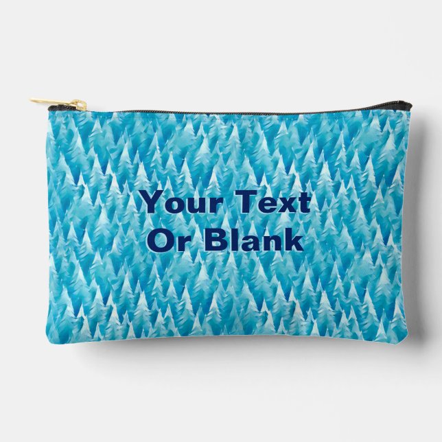 Pochette À Accessoires Forêt fractale bleue (Recto)