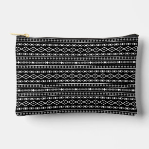 Pochette À Accessoires Formes Aztec Motif gris noir