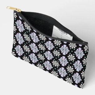 Pochette À Accessoires Formes Florales Pastel sur Fond Noir