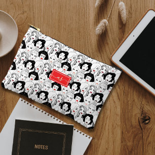 Pochette À Accessoires Foule de femmes aux lèvres rouges Initiales monogr