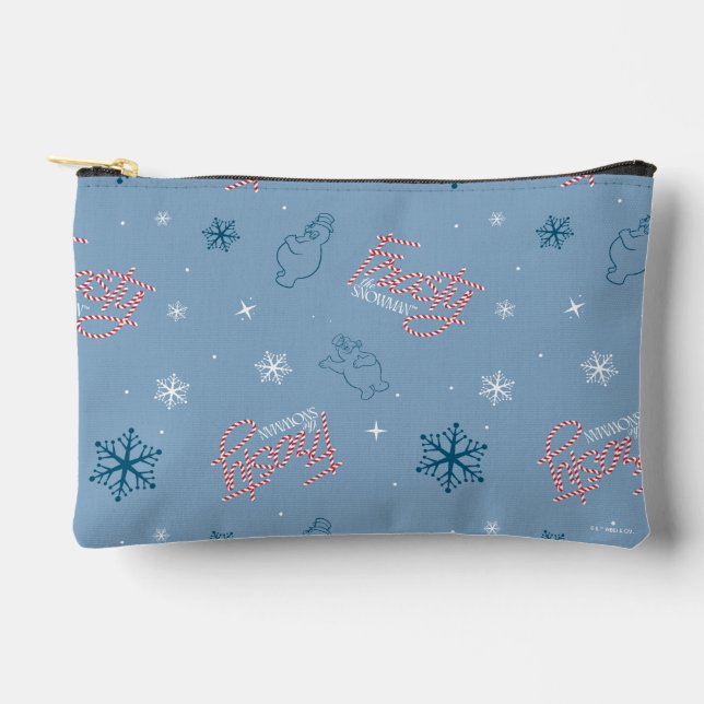Pochette À Accessoires Frosty Snowman Blue Snowflake Motif (Recto)