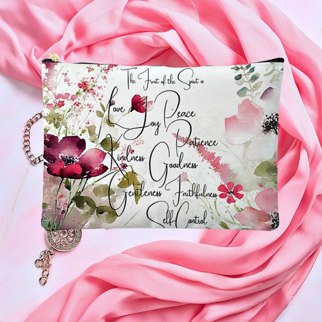 Pochette À Accessoires Fruit de l'Esprit rose floral (Créateur téléchargé)