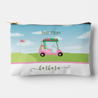Fun Best Mom Pink Golf Panier Nom personnalisé