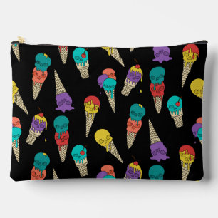 Pochette À Accessoires Fun Melty Summer Goth Crâne Crème glacée bijou noi