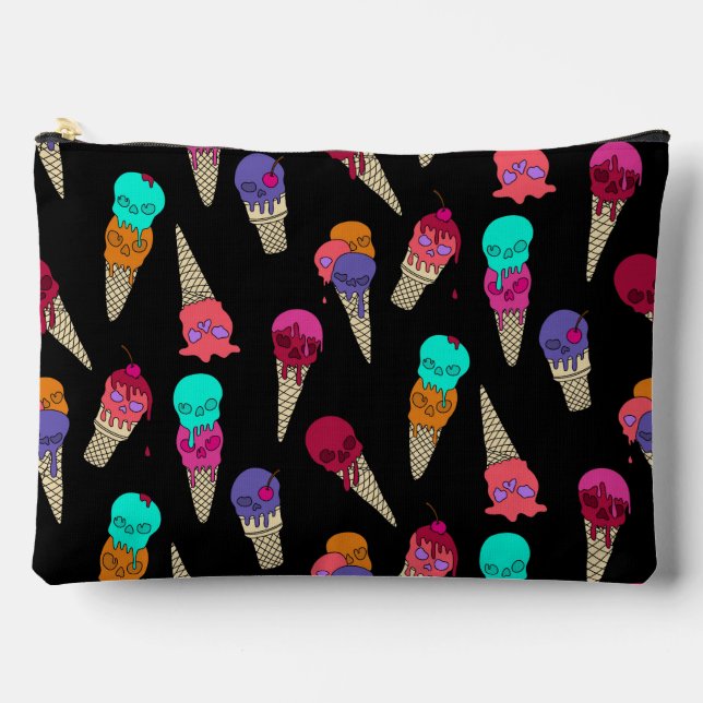 Pochette À Accessoires Fun Melty Summer Goth Crâne Crème glacée bizarre n (Recto)