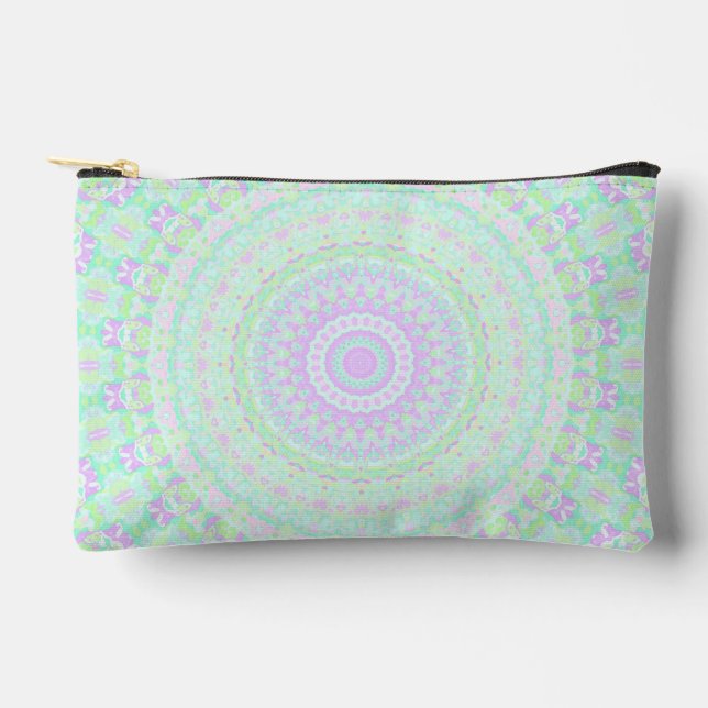 Pochette À Accessoires Funky Boho Muet Pastel Trippy Hippie Mandala (Recto)
