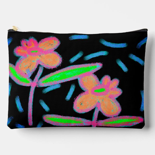 Pochette À Accessoires Funky Flowers Abstract Art Zippered Pouch (Recto)
