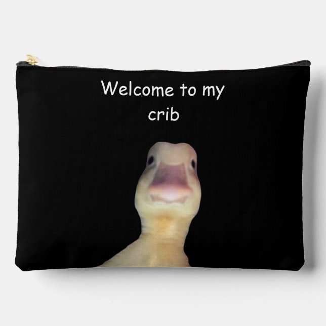 Pochette À Accessoires Funny Duck Meme – “Welcome to My Crib” Cute Animal (Recto)