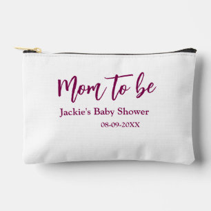 Pochette À Accessoires future maman baby shower nom date rose simple mini