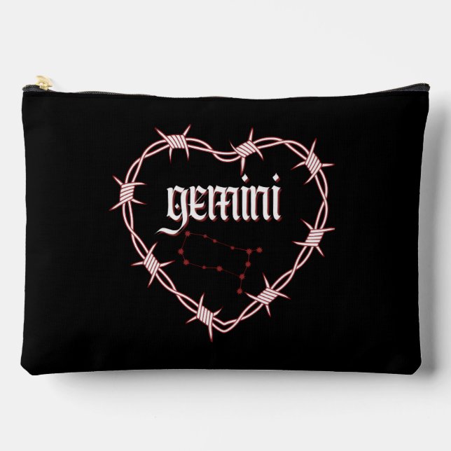 Pochette À Accessoires Gemini Constellation gothique Edgy Anniversaire (Recto)