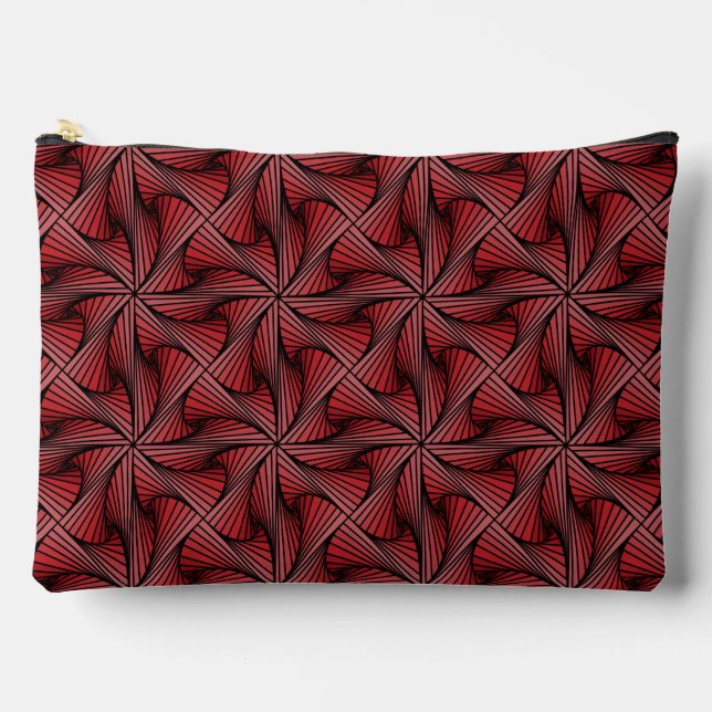Pochette À Accessoires Géométrique 3D en rotation spirale rouge (Recto)