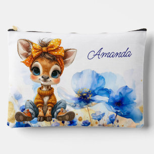 Pochette À Accessoires Girafe à nom personnalisé noeud papillon à pois et