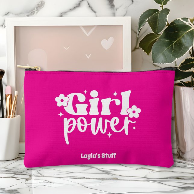 Pochette À Accessoires Girl Power Rose (Créateur téléchargé)