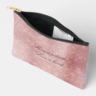 Pochette À Accessoires Glam Blush rose brillant étincelle
