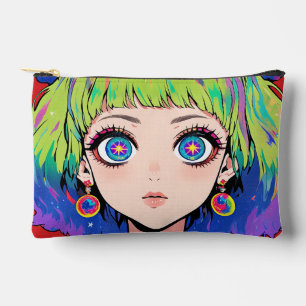Pochette À Accessoires Glitchcore Fille de l'Espace aux Yeux d'Étoile