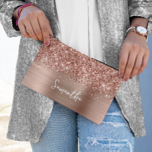 Pochette À Accessoires Glitter Rose Gold Glam Nom du script