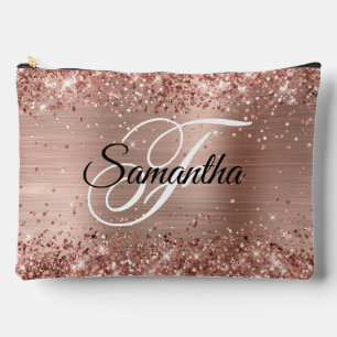 Pochette À Accessoires Glitter Rose Or huile Fancy Monogramme