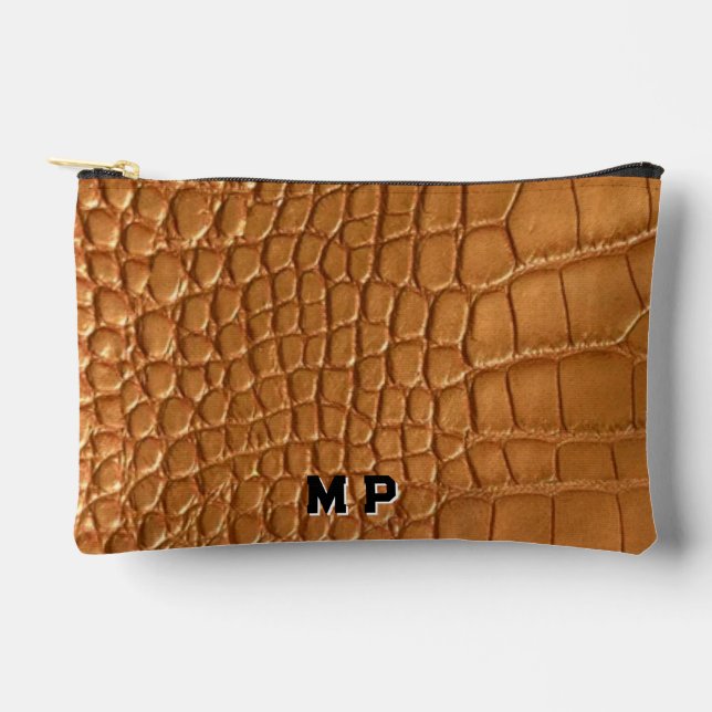 Pochette À Accessoires Gold leather texture luxury  (Recto)