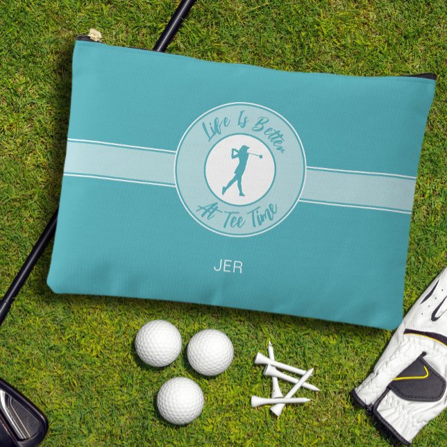 Pochette À Accessoires Golfers Life Better at Tee Time Female Golfer Teal (Golfers Life Better at Tee Time Female Golfer Teal Accessory Pouch)