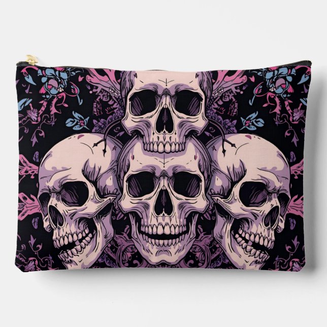 Pochette À Accessoires Gothic Skull & Bloom Accessory Pouch  (Recto)