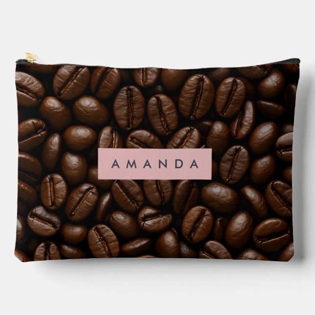 Pochette À Accessoires Grains de café torréfiés personnalisés (Recto)
