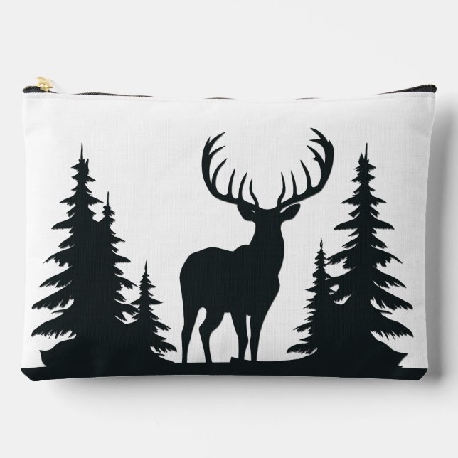 Pochette À Accessoires Grand cerf parmi les pins (Recto)